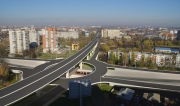 Krasnodar. Transport interchange at the intersection of Stavropolskaya and Starokubanskaya Streets. Option with a straight flyover on Starokubanskaya Street